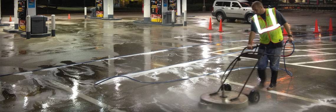 Gas Station Pressure Washing