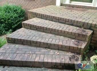 Brick steps before pressure washing