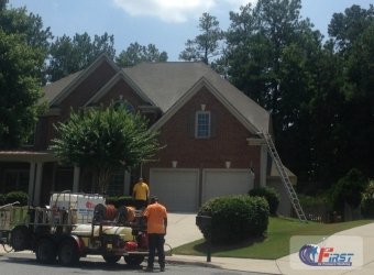 House roof after professional roof cleaning