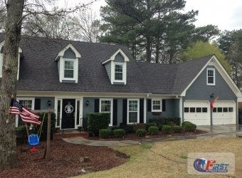 Clean house roof after roof cleaning