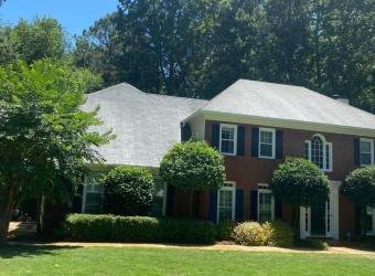 Clean shingle roof after roof cleaning