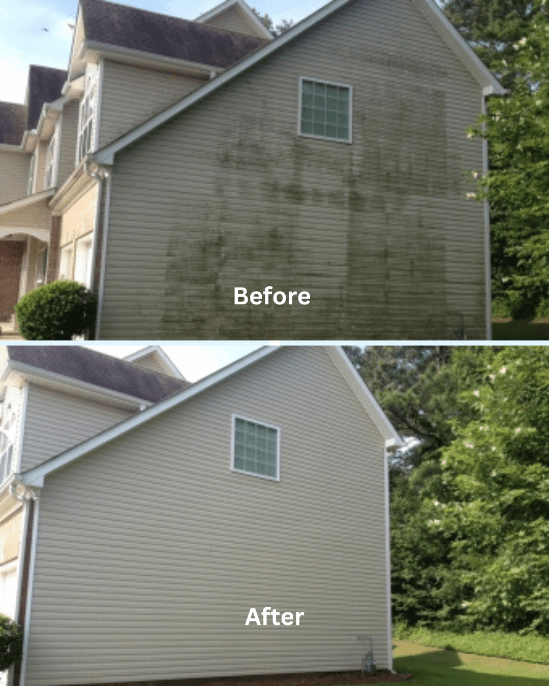 House pressure washing Before and after